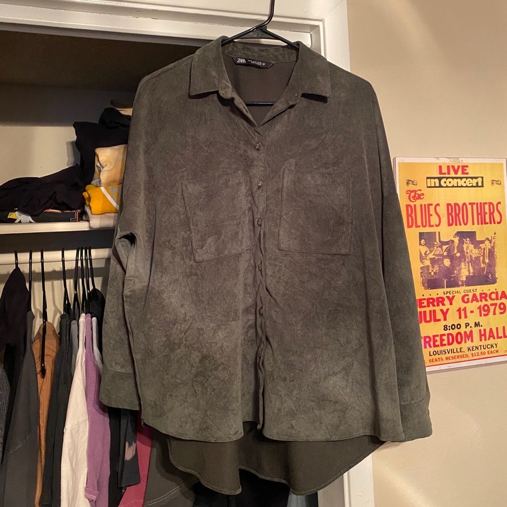Zara button up corduroy top